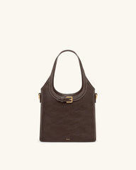 Brooke Mini Belted Embellished Top Handle Bag - Dark Brow