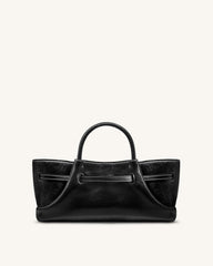 Maeve Dachshund Metal Charm Tote Bag - Black