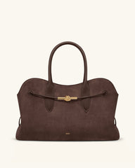 Adele Large Metal Rope Knot Tote Bag - Mocha Brown
